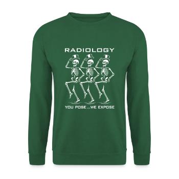 Tanzende Skelette lustiger Radiologen Spruch - Unisex Pullover - Grün - Vorne