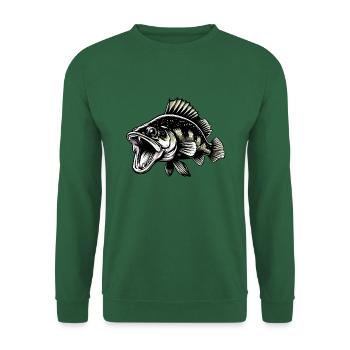 sandre, pêche, poisson prédateur, poisson - Sweat-shirt Unisexe - vert foncé - Devant