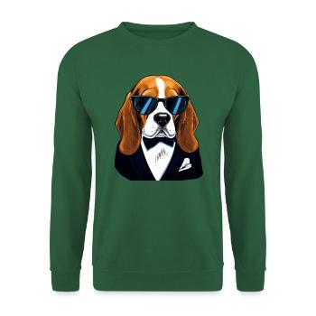 Beagle L’agent de sécurité - Sweat-shirt Unisexe - vert foncé - Devant