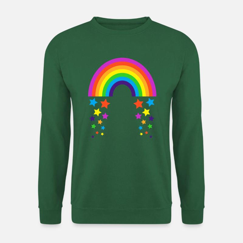 Kidcore Regenbogen Sterne Regnen Geschenk Idee - Unisex Pullover - Grün