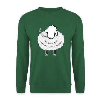 Ne suis pas comme un mouton - Humour - Sweat-shirt Unisexe - vert foncé - Devant