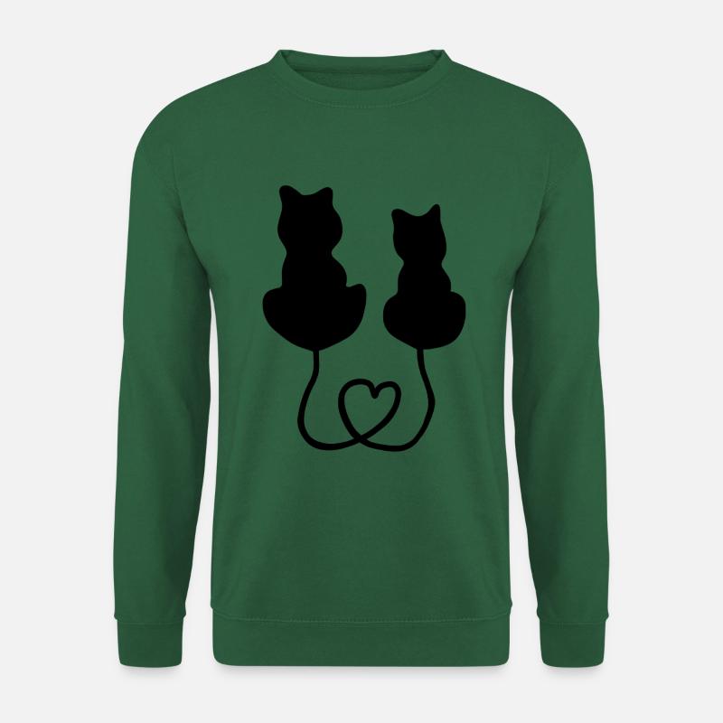 Katze Herz Liebe - Unisex Pullover - Grün