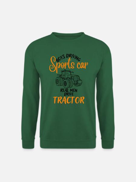 Les garçons conduisent des voitures de sport Les hommes conduisent des tracteurs - Sweat-shirt Unisexe - vert foncé