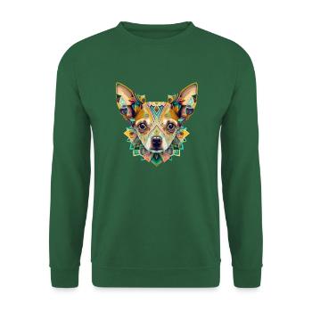Illustration colorée de la tête de chihuahua - Sweat-shirt Unisexe - vert foncé - Devant