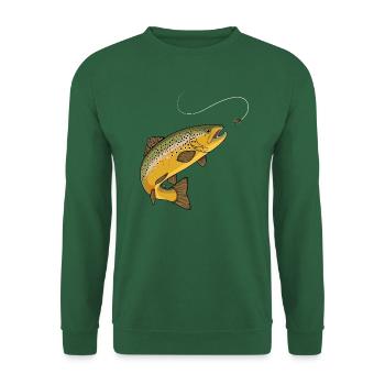Brown trout Trout fishing Fly fishing Fishing - Unisex Sweatshirt - green - Front