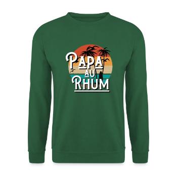 papa au rhum idée cadeau citation humour - Sweat-shirt Unisexe - vert foncé - Devant
