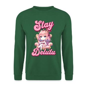 Stay Delulu Pink Anime Girl - Unisex Sweatshirt - green - Front