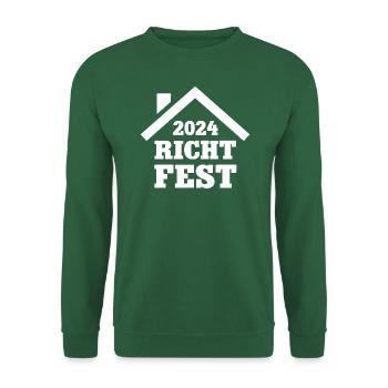 Hausbau 2024 Haus Bau Baustelle Bauherr Richtfest - Unisex Pullover - Grün - Vorne