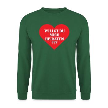 Hochzeitsantrag Ideen Heiraten Antrag Verlobung - Unisex Pullover - Grün - Vorne