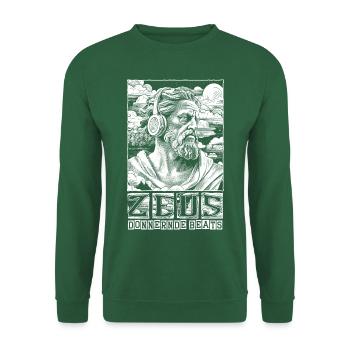 Zeus’ Beats T-Shirt – Mythologische Vibrationen - Unisex Pullover - Grün - Vorne