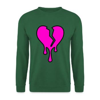 Herz Gebrochen Drip - Unisex Pullover - Grün - Vorne