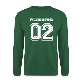 Zwillingsbruder 02 Partnerlook Zwillinge Bruder - Unisex Pullover - Grün - Vorne