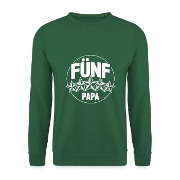Fünf Sterne Papa - der beste Papa auf der Welt - Unisex Pullover - Grün - Vorne