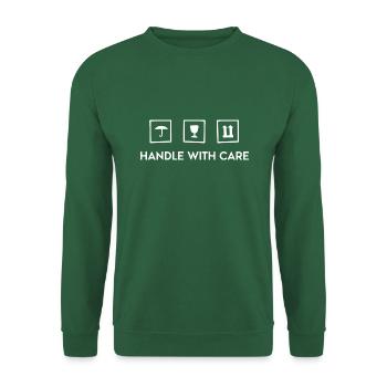Vorsicht Zerbrechlich Paket Sensibel Zerbrechlich - Unisex Pullover - Grün - Vorne