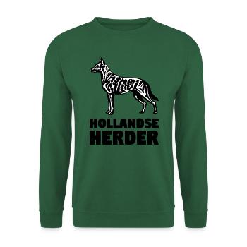 Hollandse Herder stehend - Unisex Pullover - Grün - Vorne