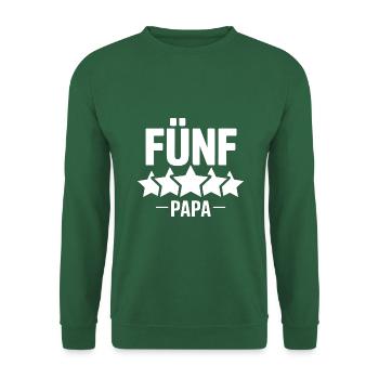 Fünf Sterne Papa - der beste Papa auf der Welt - Unisex Pullover - Grün - Vorne