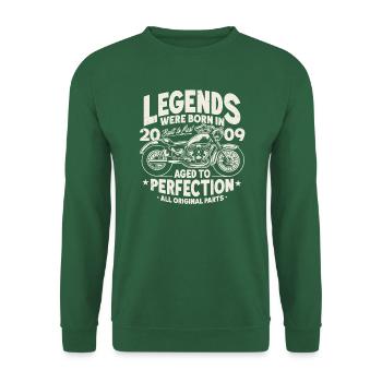 2009 Vintage Born Legends Anniversaire Moto - Sweat-shirt Unisexe - vert foncé - Devant