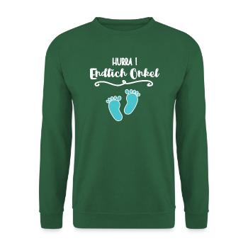 Onkel Werden Baby Verkündung Onkels Patenonkel - Unisex Pullover - Grün - Vorne