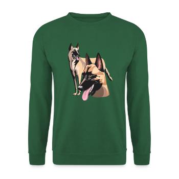 les deux malinois - Sweat-shirt Unisexe - vert foncé - Devant