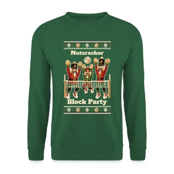 Volleyball Weihnachten Nussknacker Ugly Christmas - Unisex Pullover - Grün - Vorne