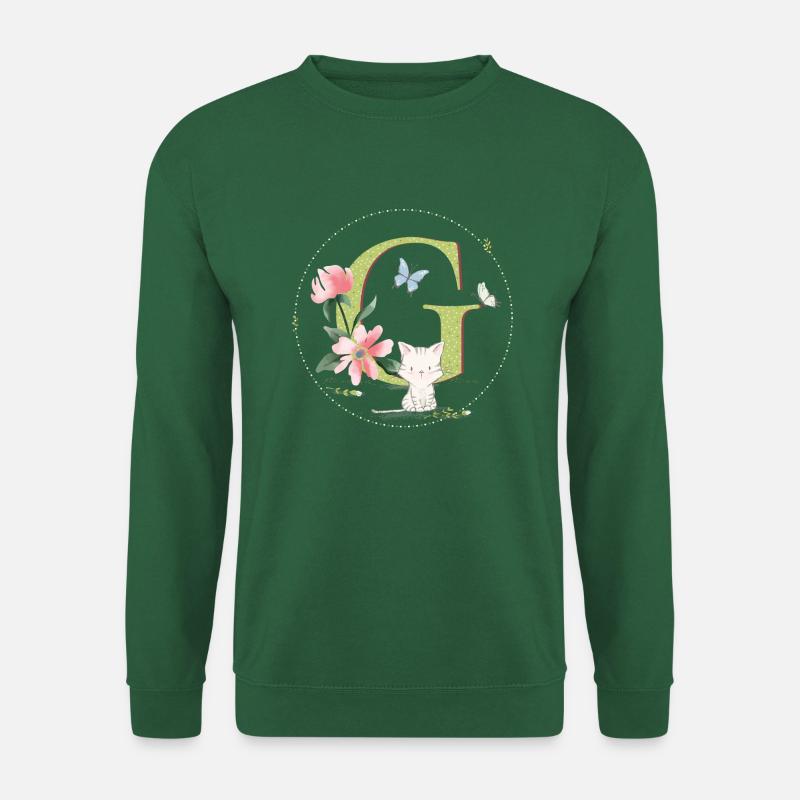 Première lettre G avec chat - Sweat-shirt Unisexe - vert foncé