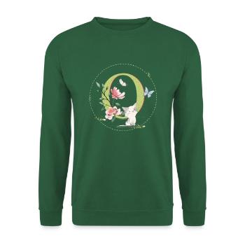 First letter O with cat - Unisex Sweatshirt - green - Front