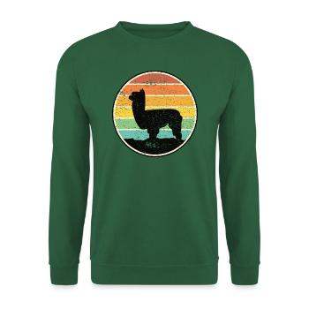 Alpaca silhouette before sunset - Unisex Sweatshirt - green - Front