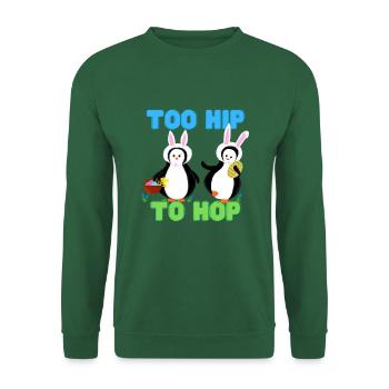 Too Hip to Hop Pingu Easter Bunny - Unisex Sweatshirt - green - Front