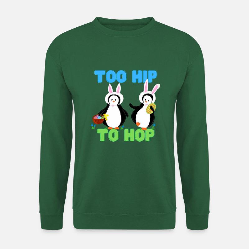 Too Hip to Hop Pingu Osterhasen - Unisex Pullover - Grün