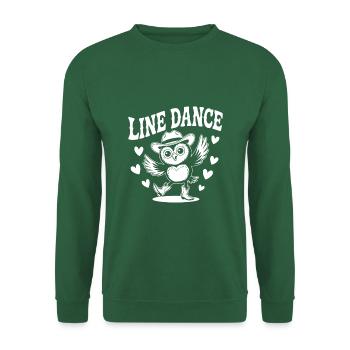 Line Dance Owl Funny Owl with Stetson and Boots - Unisex Sweatshirt - green - Front