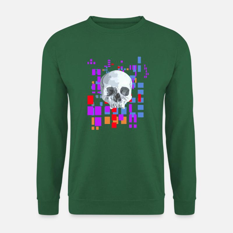 Pixelbild mit Totenkopf - Unisex Pullover - Grün