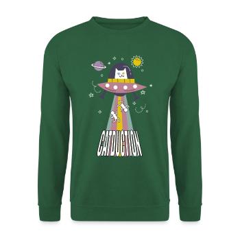 KADUKTION. Meine Katze ist ein Außerirdischer! Für dunkle Kleidung - Unisex Pullover - Grün - Vorne
