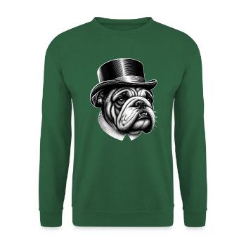 Bouledogue anglais Le Professeur - Sweat-shirt Unisexe - vert foncé - Devant