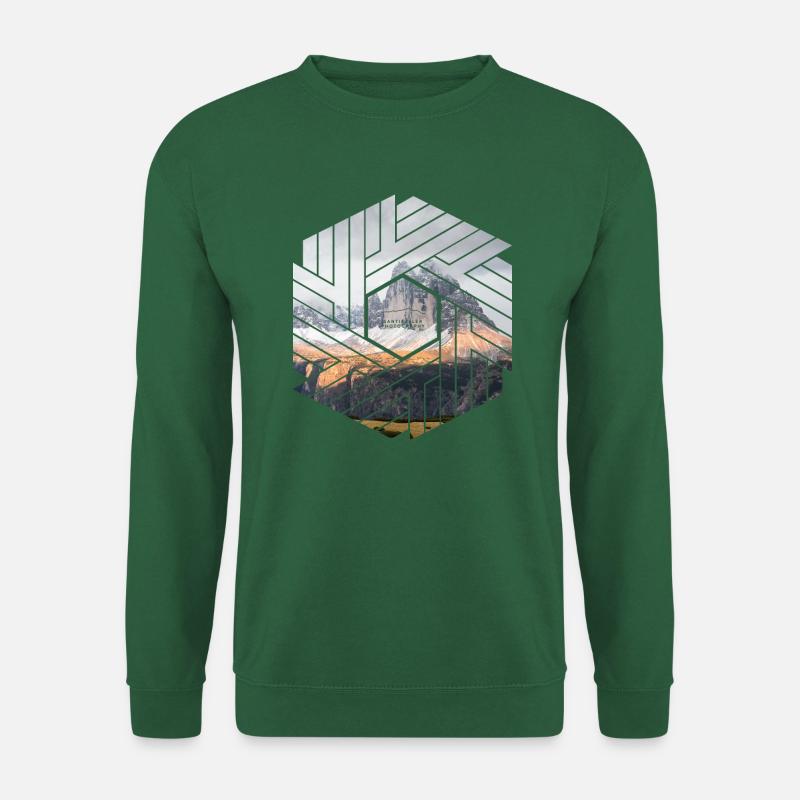 Drei Zinnen Dolomiten Sechseck - Unisex Pullover - Grün