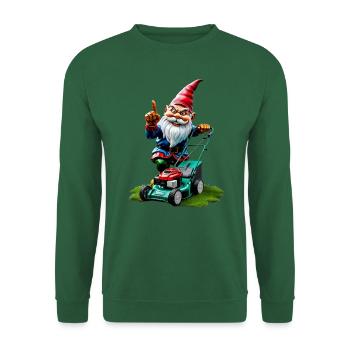 Lawn Mower Garden Gnome Gardener Gift Ideas - Unisex Sweatshirt - green - Front