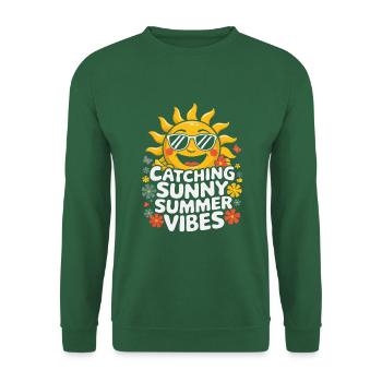 Moments d’été ensoleillés Vibrations Soleil d’été - Sweat-shirt Unisexe - vert foncé - Devant