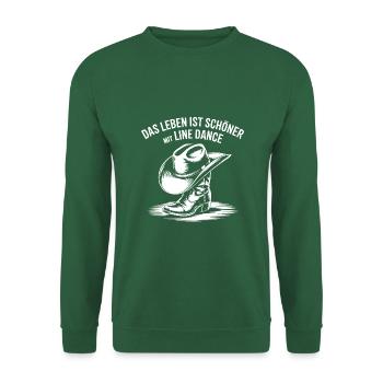 Das Leben ist schöner mit Line Dance - Unisex Pullover - Grün - Vorne