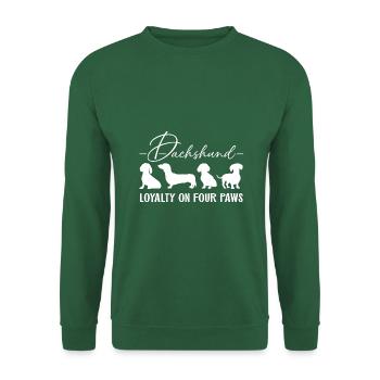 Dachshund Loyalty Loyalty on Four Paws - Unisex Sweatshirt - green - Front