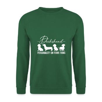 Personnalité de teckel sur quatre pattes - Sweat-shirt Unisexe - vert foncé - Devant