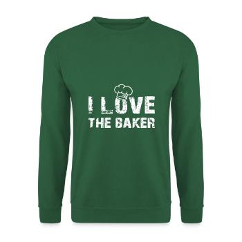I love the baker with a baker's hat and a saying - Unisex Sweatshirt - green - Front