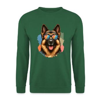 Cute German Shepherd Paint Art - Unisex Sweatshirt - green - Front