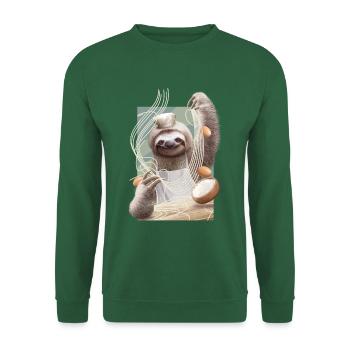 SLOTH MAKING NOODLE - Unisex Sweatshirt - green - Front