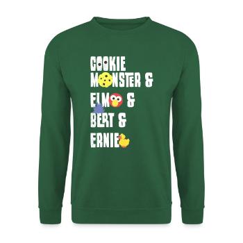 Sesame Street Cookie Monster, Elmo, Bert, Ernie - Unisex Sweatshirt - green - Front
