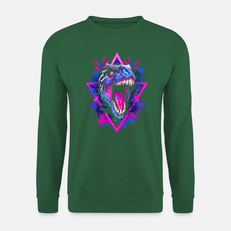Synthwave Raptor - Sweat-shirt Unisexe - vert foncé