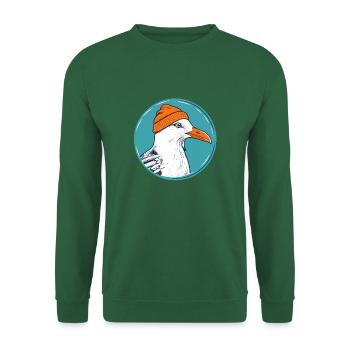 Bonnet à chapeau orange mouette de la mer du Nord - Sweat-shirt Unisexe - vert foncé - Devant