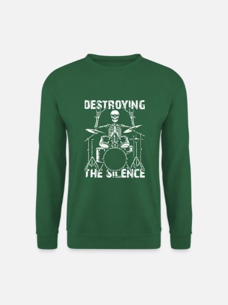 Drummer Skull Skelett am Drumset - Unisex Pullover - Grün