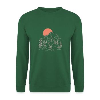 Mountains - landscape in sunset - Unisex Sweatshirt - green - Front