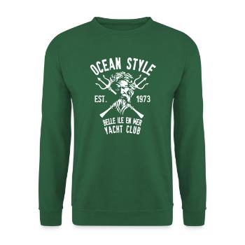 Poseidon schöne Insel auf See Yacht Club - Unisex Pullover - Grün - Vorne