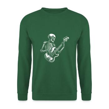Crâne squelette avec guitare basse - Sweat-shirt Unisexe - vert foncé - Devant