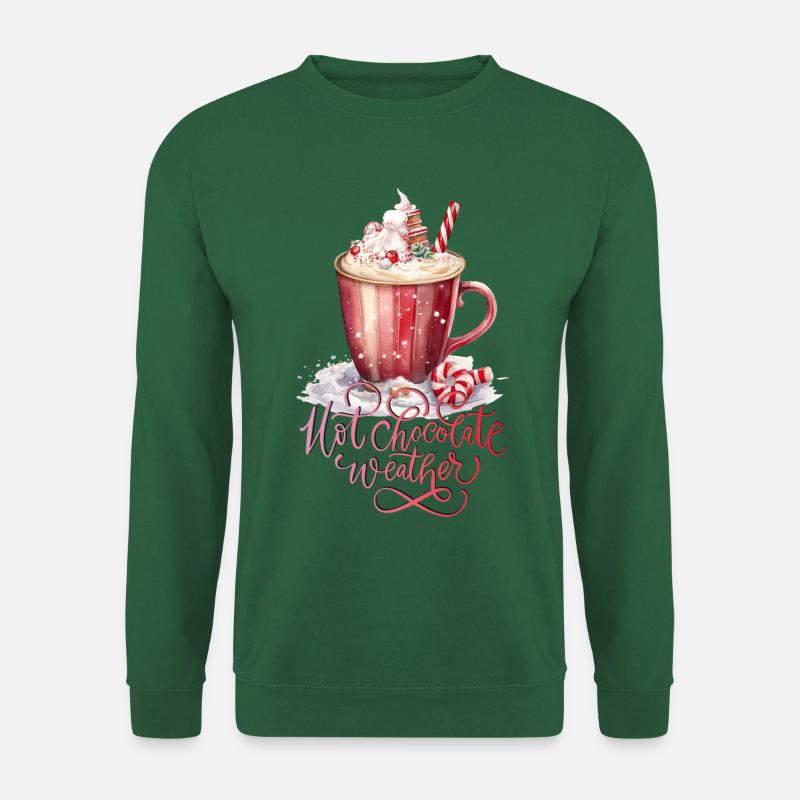 Hot chocolate xmas Christmas winter cocoa - Unisex Sweatshirt - green